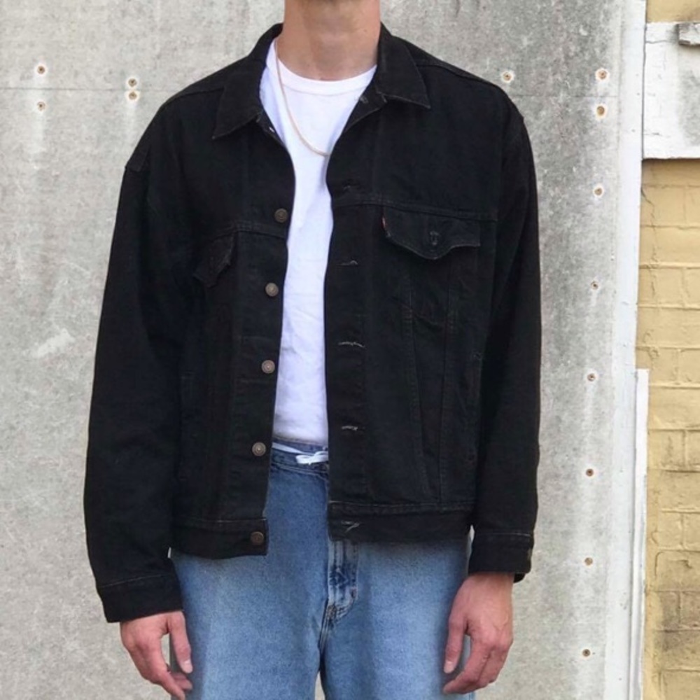 Vintage Levi's black denim trucker jacket XL